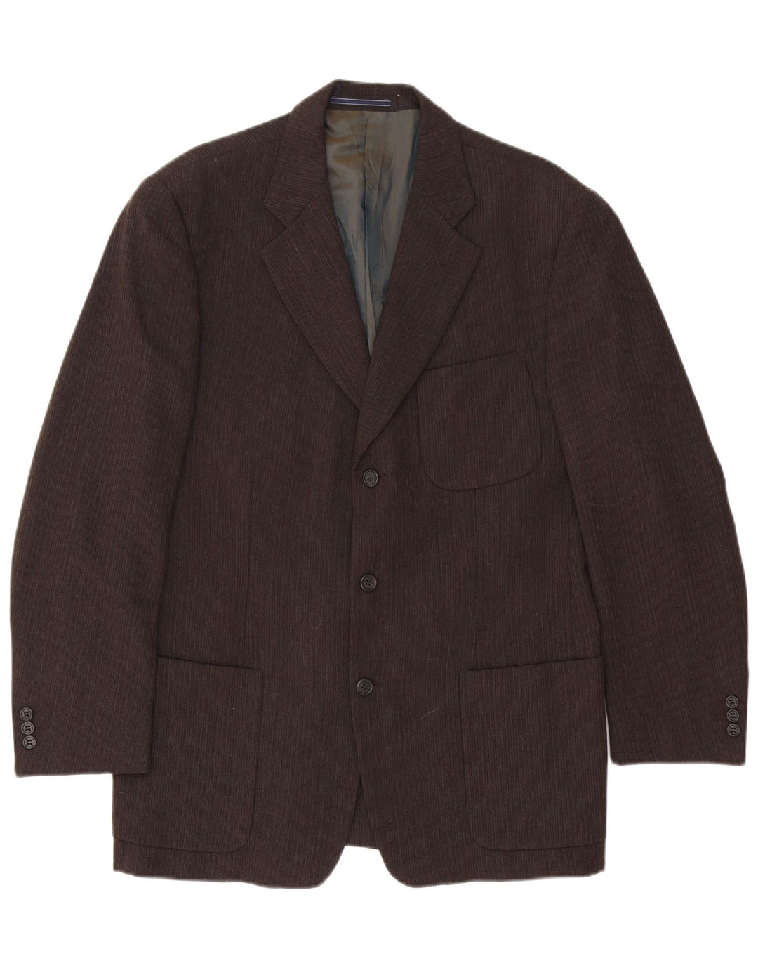 Trussardi muška jakna sa 3 gumba IT 50 Large Brown Pinstripe Acetate