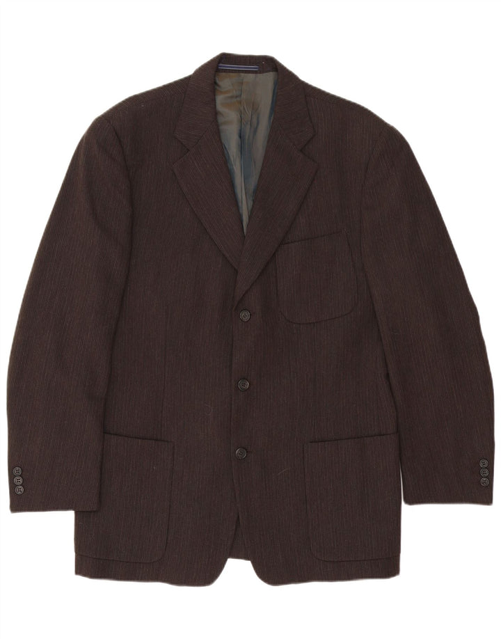 Trussardi muška jakna sa 3 gumba IT 50 Large Brown Pinstripe Acetate