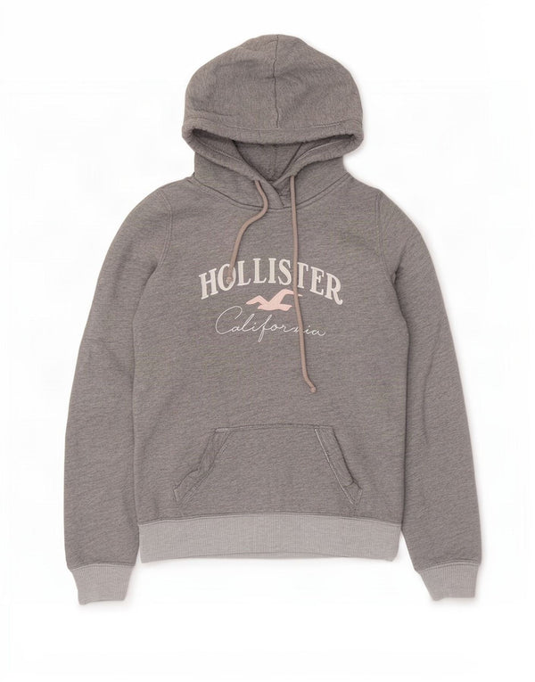 Hollister ženska majica s kapuljačom s grafičkim motivima UK 6 XS sivi pamuk