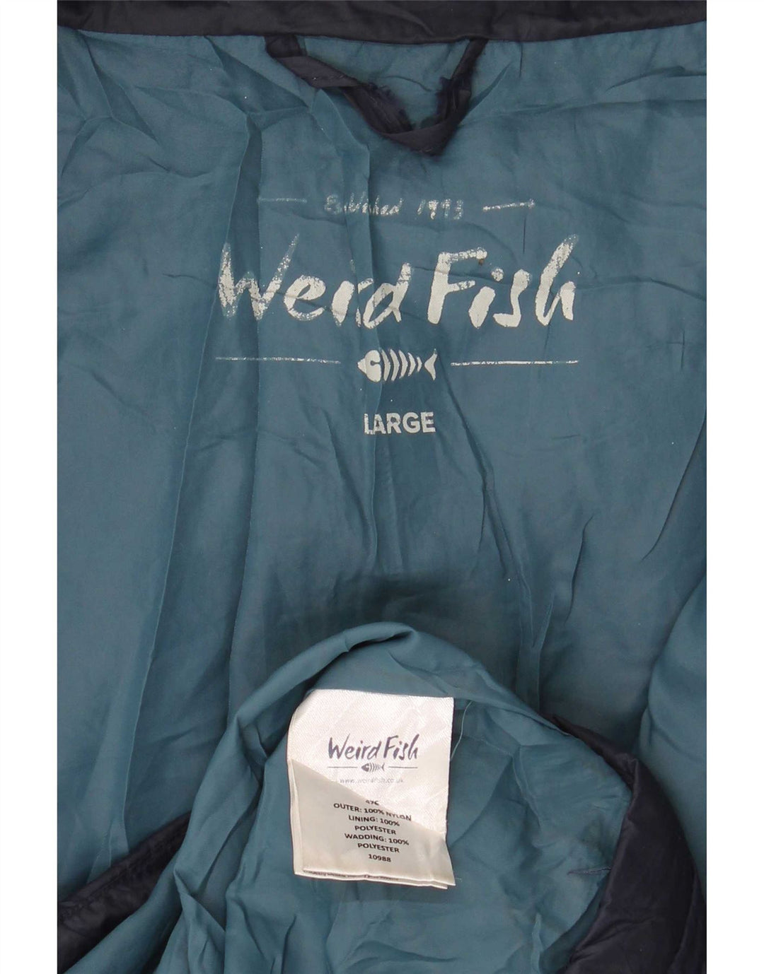 Weird Fish muška podstavljena jakna UK 40 Large tamnoplavi najlon