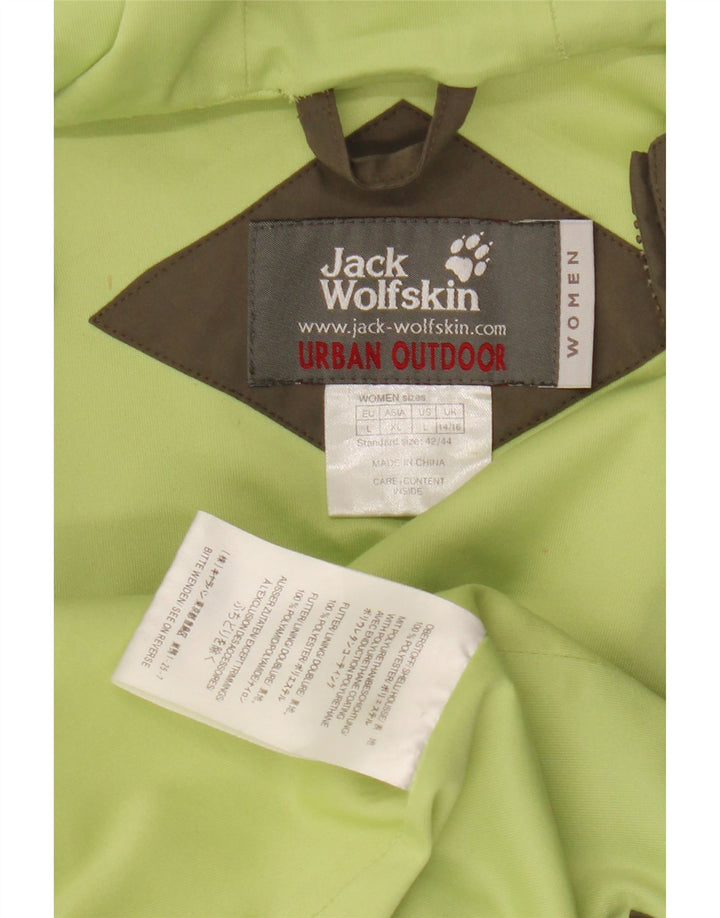 Jack Wolfskin ženska kišna jakna s kapuljačom UK 14/16 veliki kaki poliester