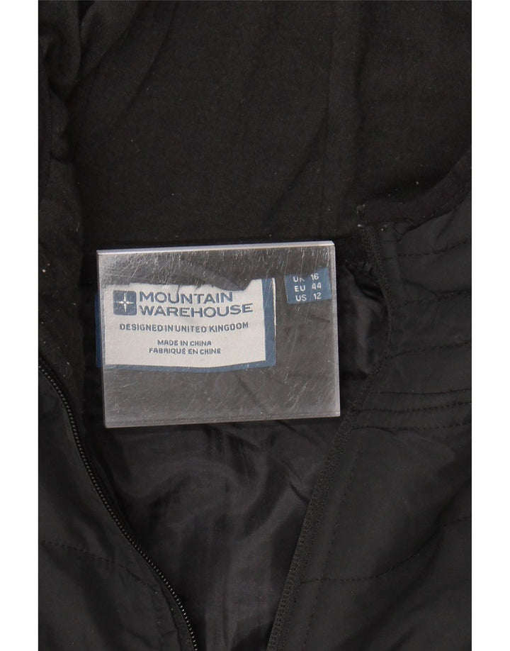 MOUNTAIN WAREHOUSE Womens Hooded Padded Jacket UK 16 Large  Black