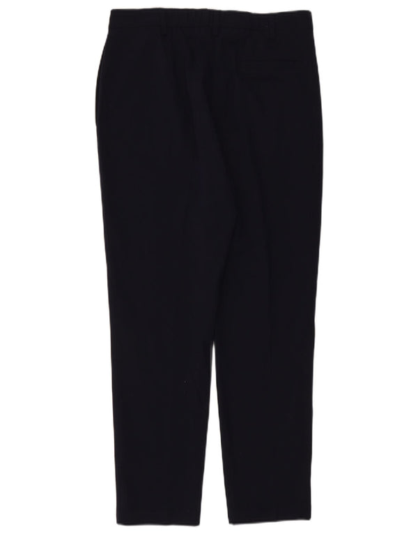 Marks & Spencer Womens Tapered Trousers UK 12 Medium W32 L28 Navy Blue