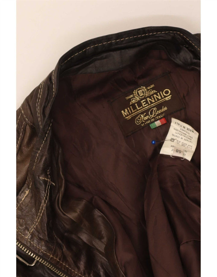 Vintage muška kožna jakna UK 40 velika smeđa koža