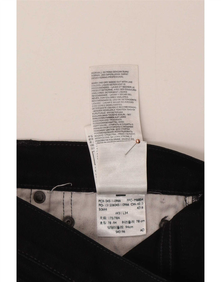 Levi's muške skraćene ravne traperice W31 L25 crni pamuk