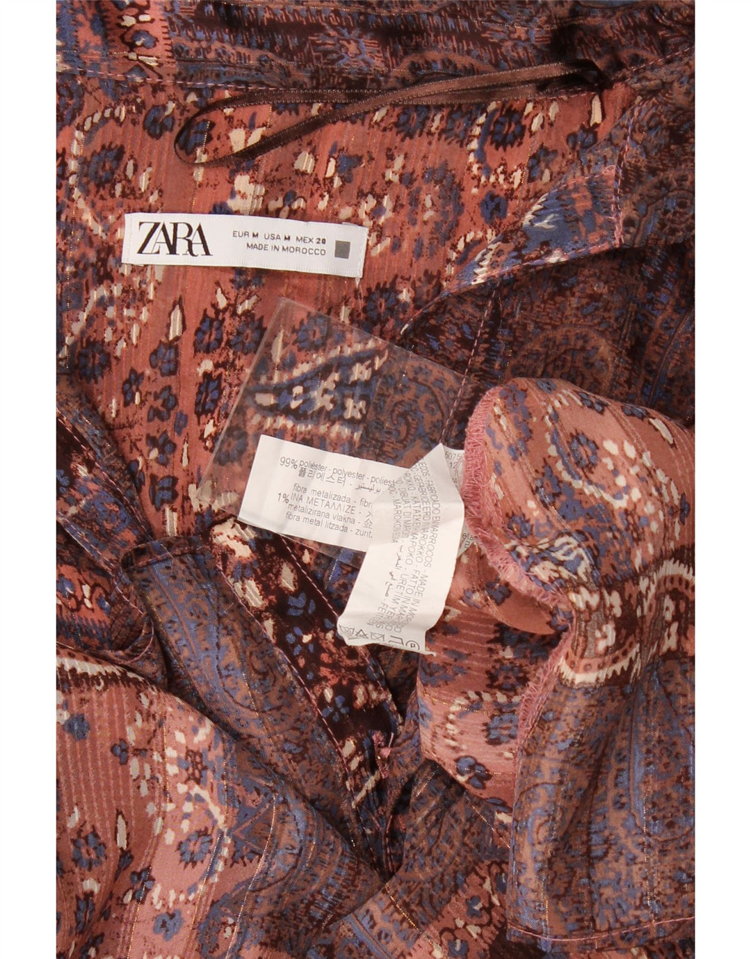 Zara ženska prevelika košulja bluza UK 14 Srednji višebojni paisley