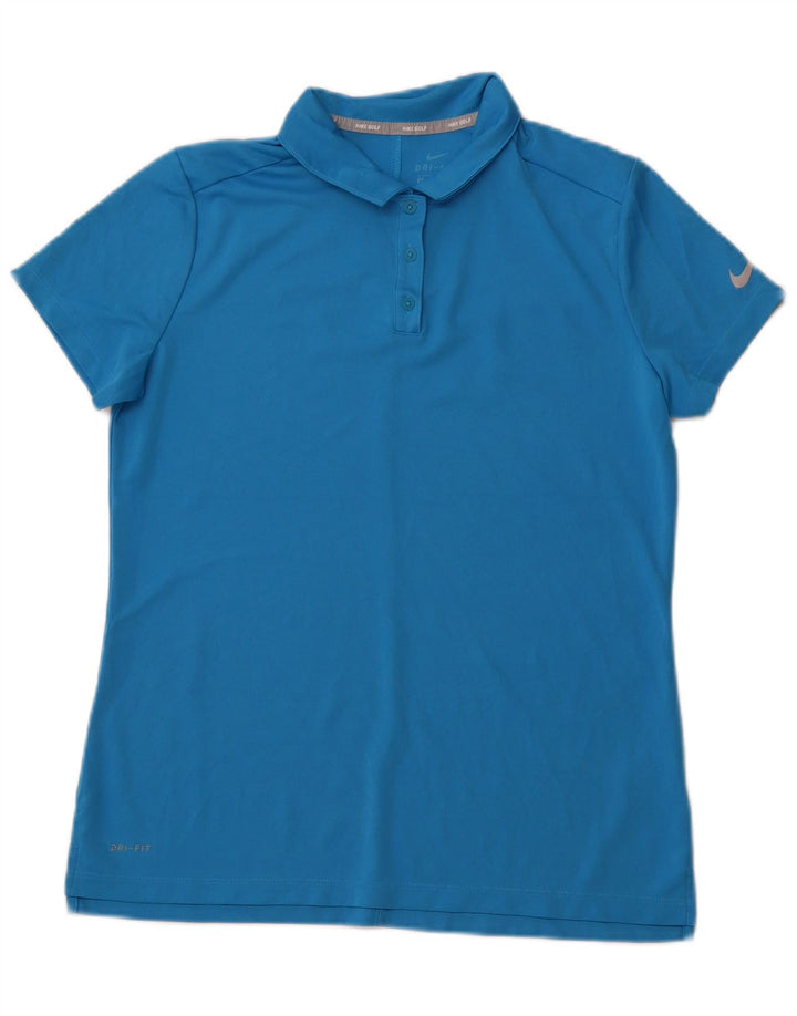 NIKE ženska polo majica Dri Fit UK 16 veliki plavi poliester