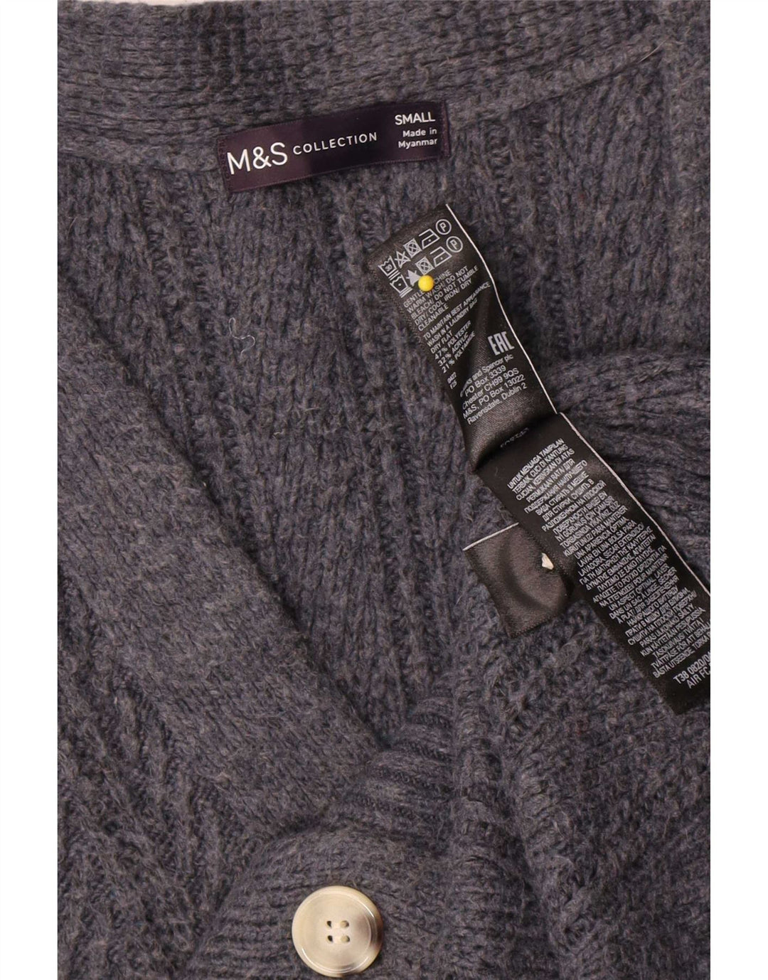 Marks & Spencer ženski prekomjerni kardigan pulover UK 10 Small Gray