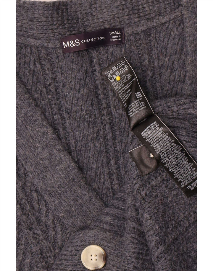 Marks & Spencer ženski prekomjerni kardigan pulover UK 10 Small Gray
