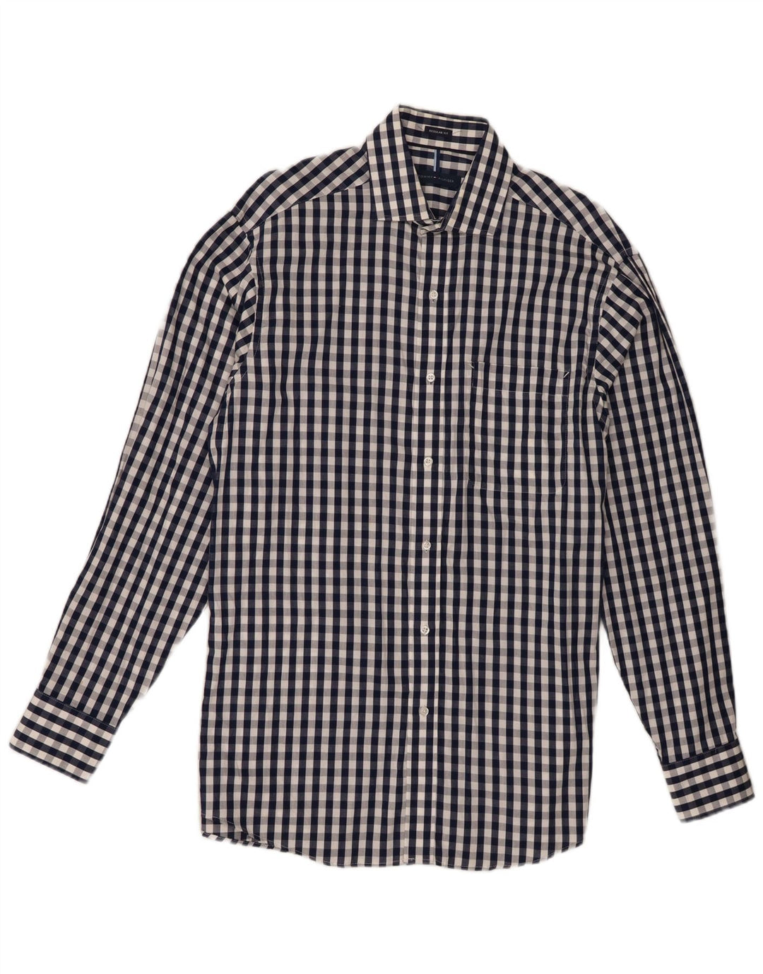 Tommy Hilfiger muška košulja standardnog kroja veličina 15 1/2 srednje tamnoplava gingham