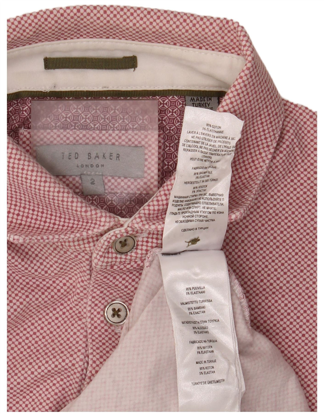 Ted Baker muška polo majica veličina 2 mala ružičasta pamuk na točkice