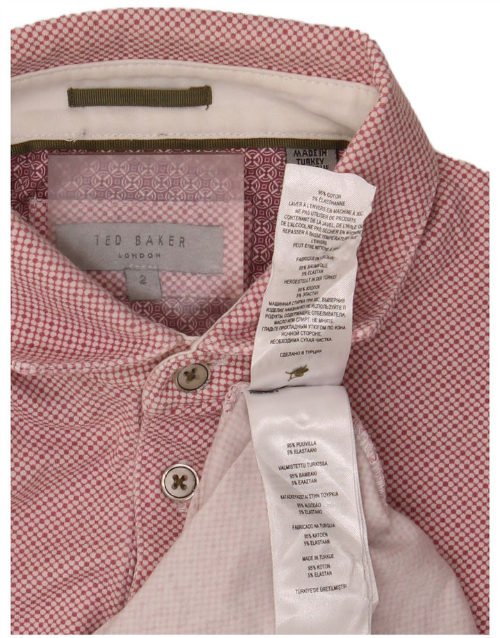 Ted Baker muška polo majica veličina 2 mala ružičasta pamuk na točkice