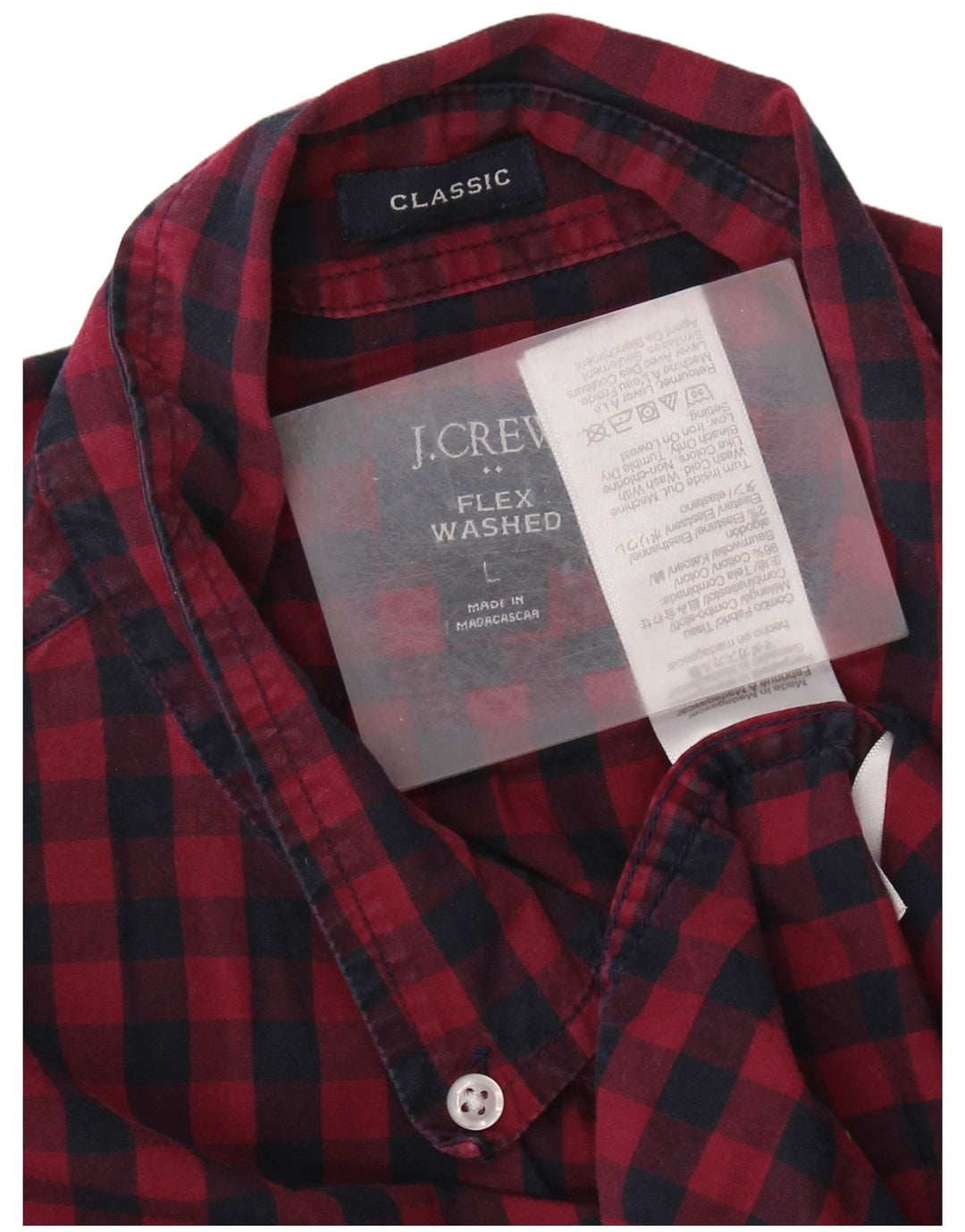 J. CREW Muška klasična košulja velikog kroja, tamnoplavi pamuk od ginghama