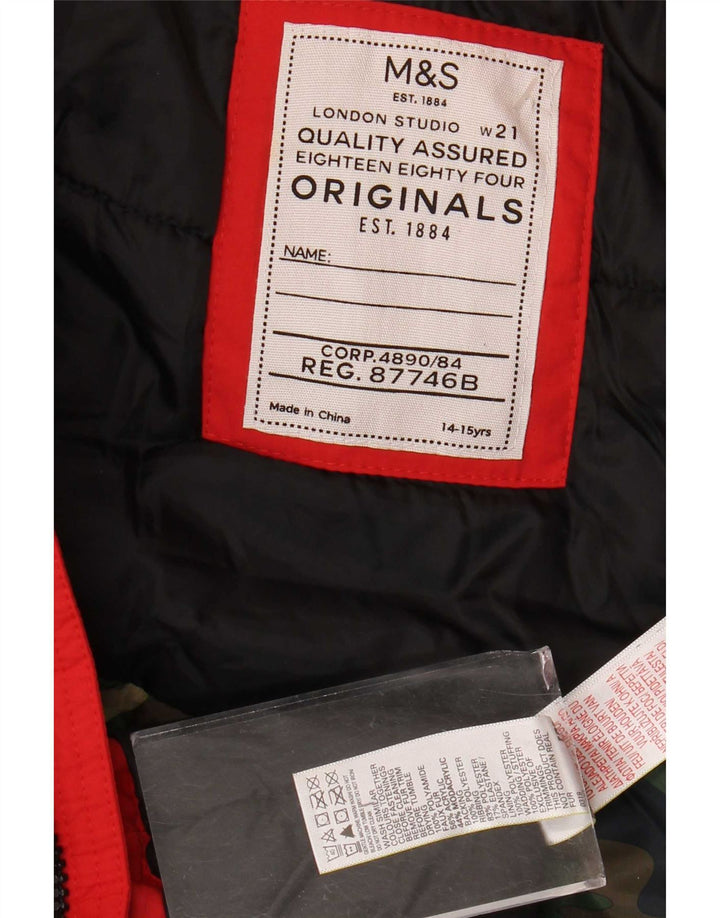 Marks & Spencer Boys Korisna jakna s kapuljačom 14-15 godina crvena poliamid