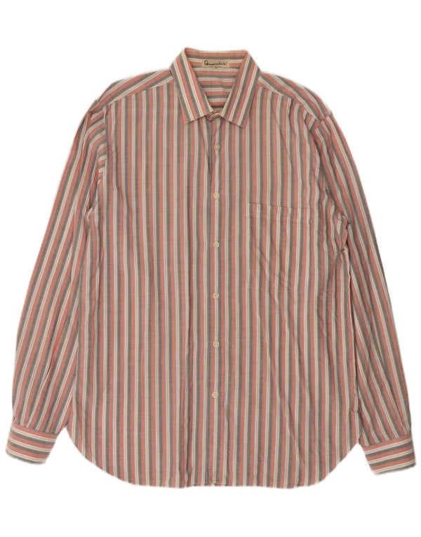 Vintage Mens Shirt Size 40 Medium Pink Striped