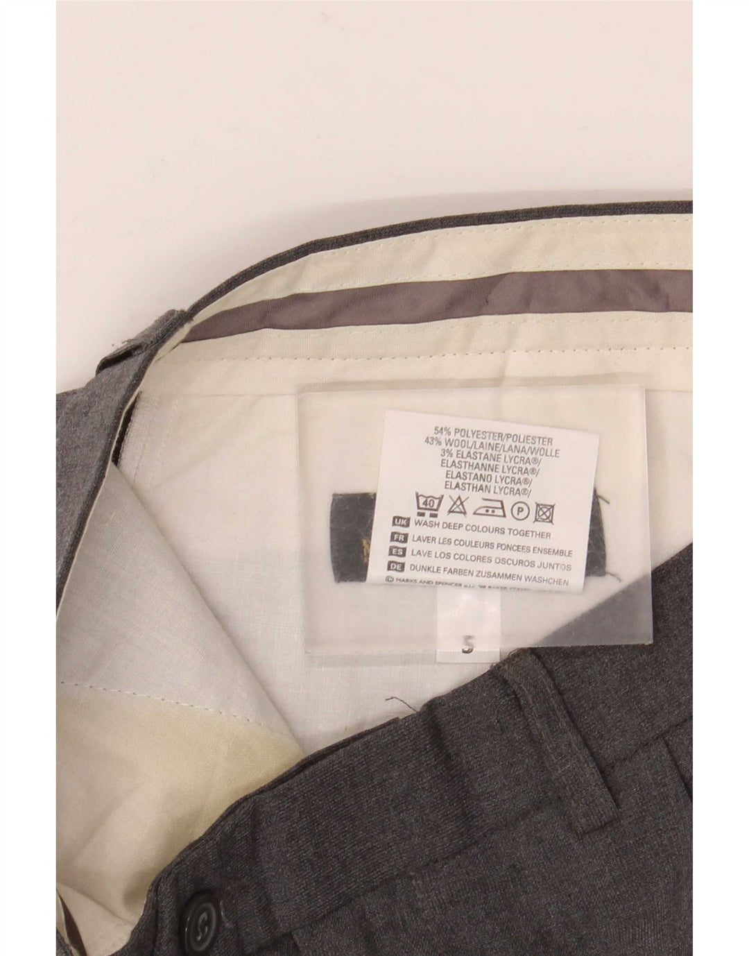 Marks & Spencer muške hlače s štipaljkama W34 L31 sivi poliester