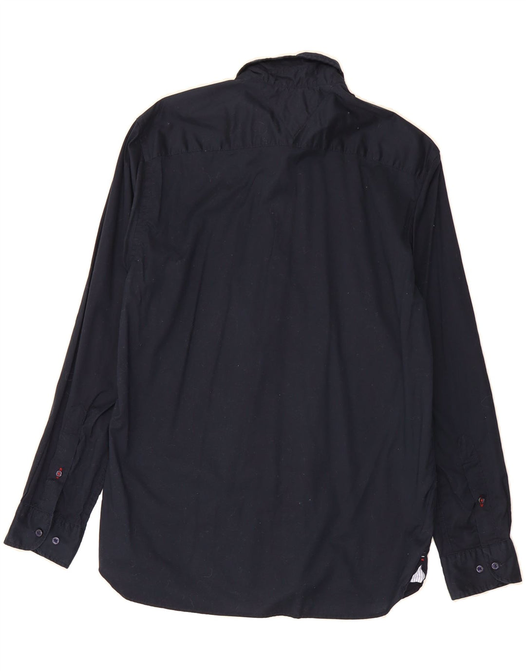 TOMMY HILFIGER Mens Flex Regular Fit Shirt Medium Navy Blue Cotton Vintage Tommy Hilfiger and Second-Hand Tommy Hilfiger from Messina Hembry 