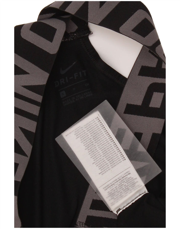 Nike ženski gornji dio sportskog grudnjaka Dri Fit Graphic Mali crni poliester