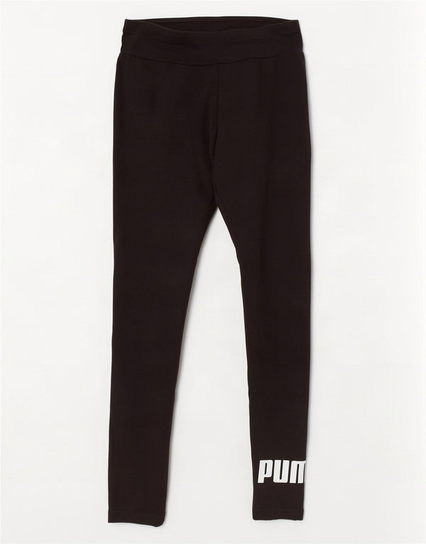 Puma Womens Graphic Leggings UK 10 Small Black Cotton