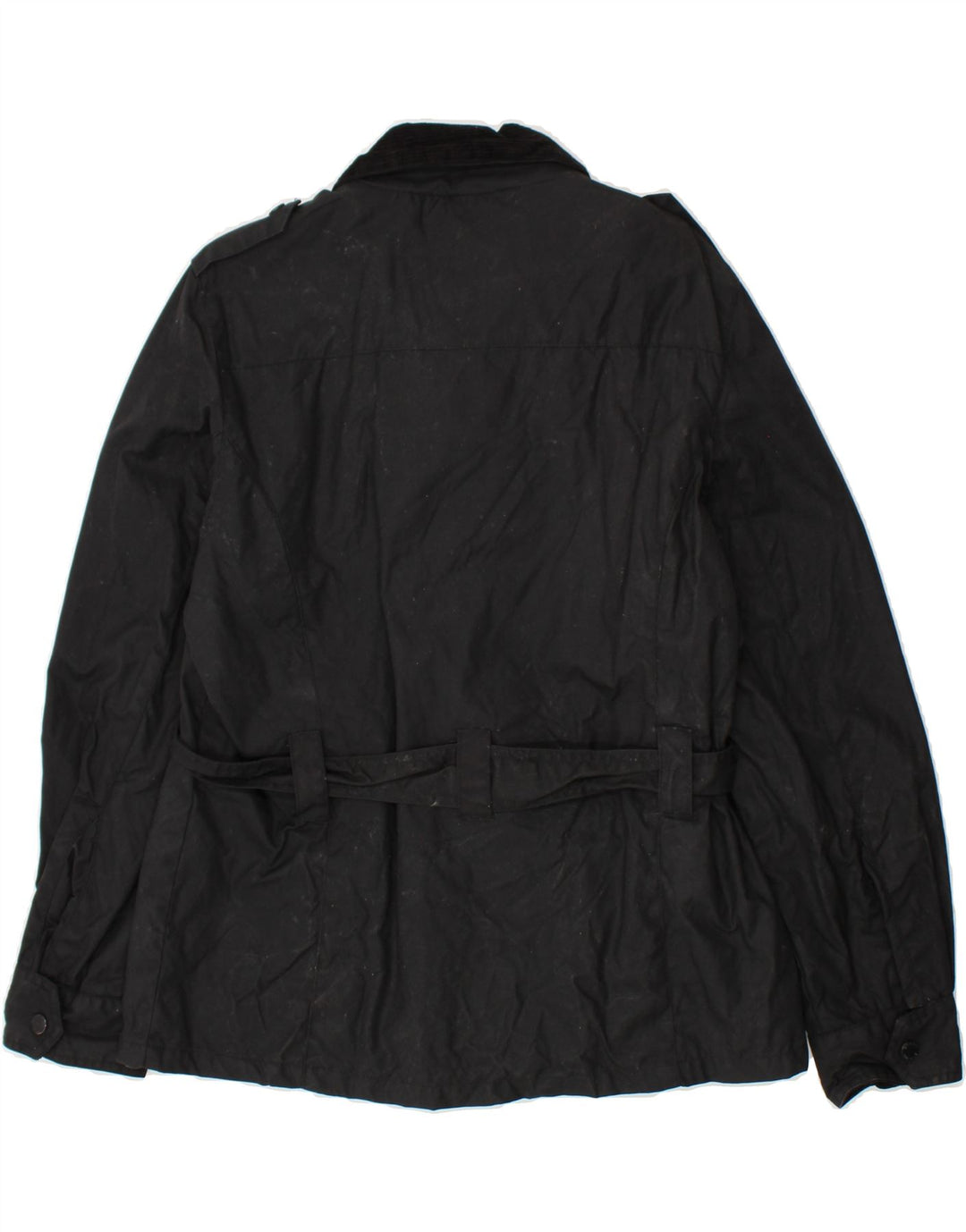 CRANE Womens Military Jacket UK 14 Medium Black Cotton Vintage Crane and Second-Hand Crane from Messina Hembry 