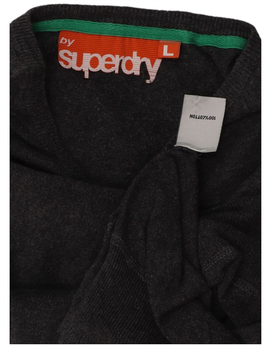 SUPERDRY ženski džemper s V-izrezom UK 16 Veliki sivi pamuk