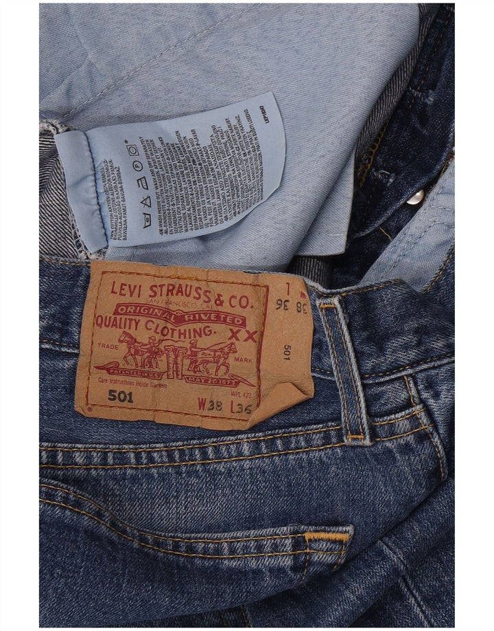 Levi's muške 501 ravne traperice W38 L30 plavi pamuk