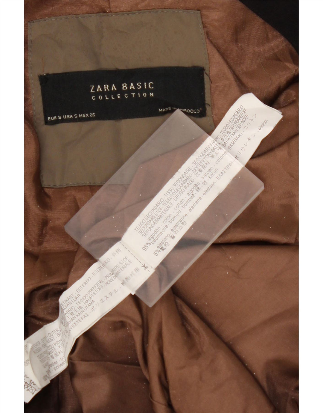 ZARA ženska prevelika bomber jakna UK 10 Mali zeleni pamuk