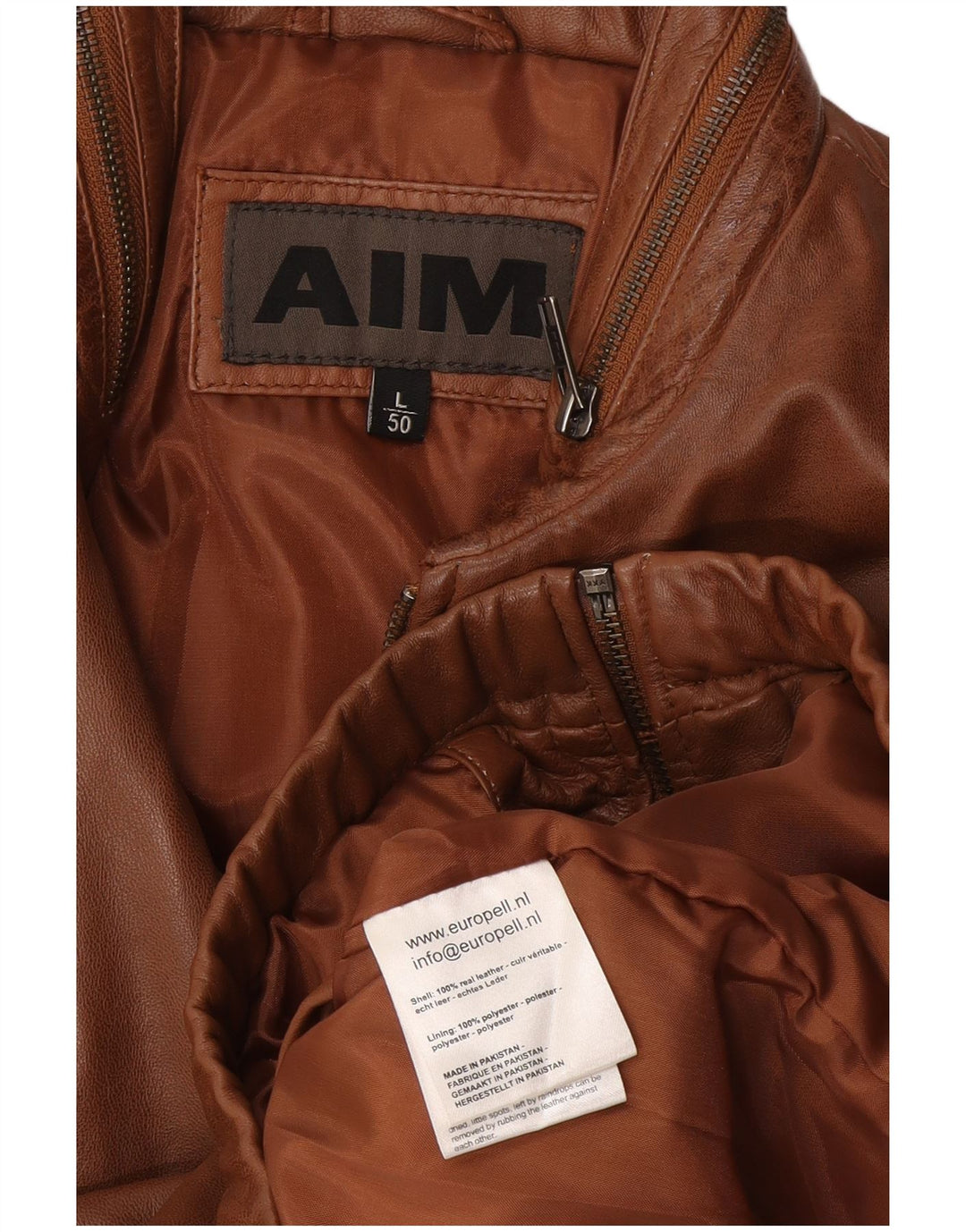 AIM muška bomber kožna jakna EU 50 velika smeđa koža