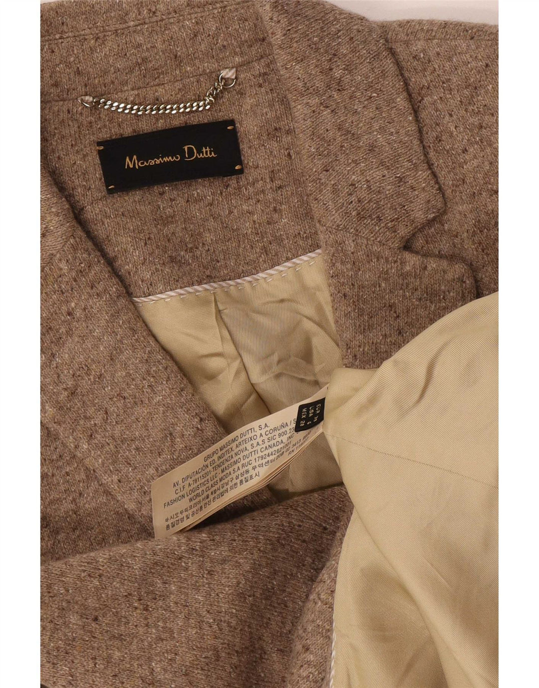 Massimo Dutti Ženska jakna sa 2 gumba EU 38 Mala bež flekasta vuna