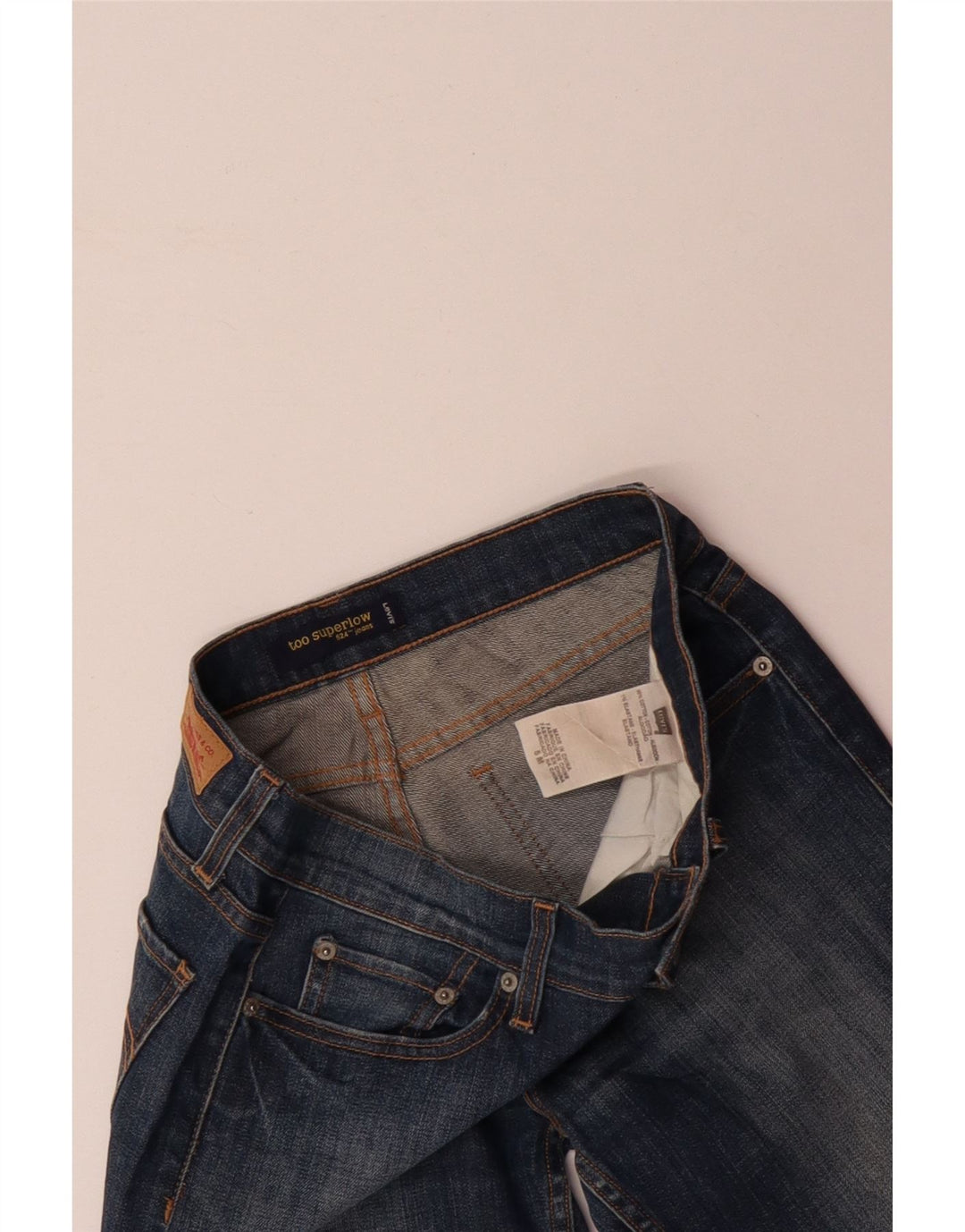 LEVI'S ženske 524 super niske uske traperice US 5 male W30 L32 plavi pamuk