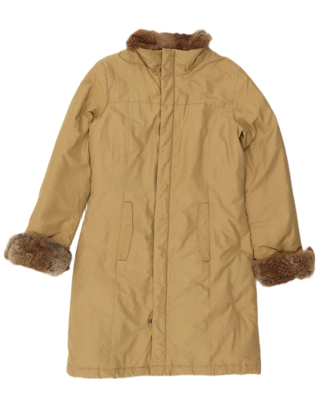 Woolrich ženski podstavljeni kaput UK 14 srednje bež pamuk