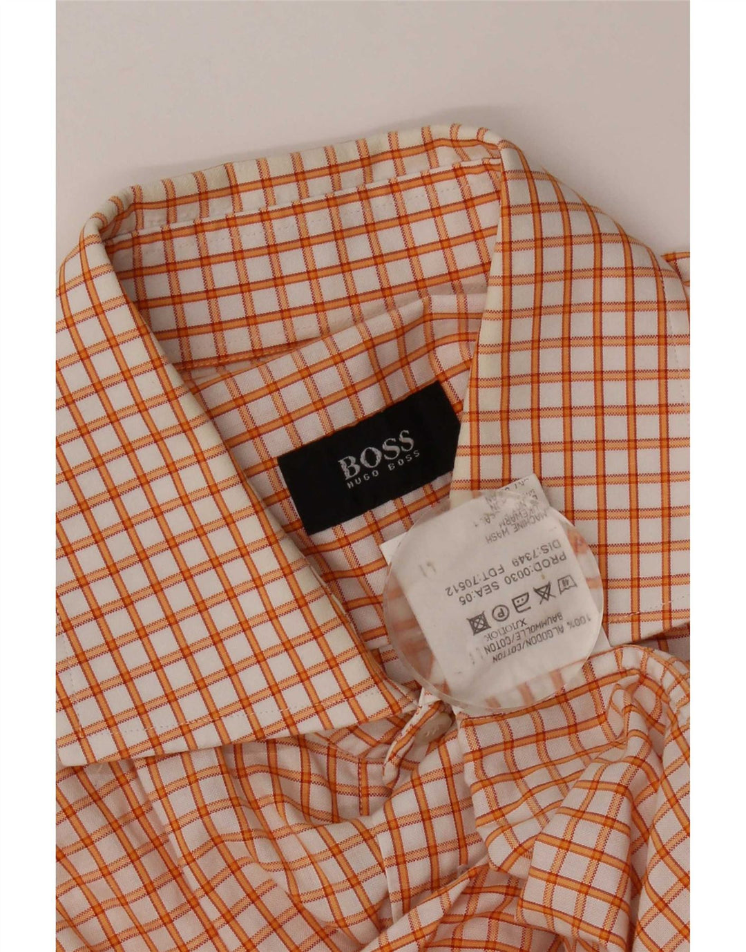Hugo Boss muška košulja Srednje narančasta karirana pamuk