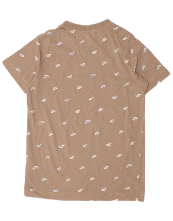 Nike Boys Graphic T-Shirt Top 8-9 Years Small Beige Pamuk