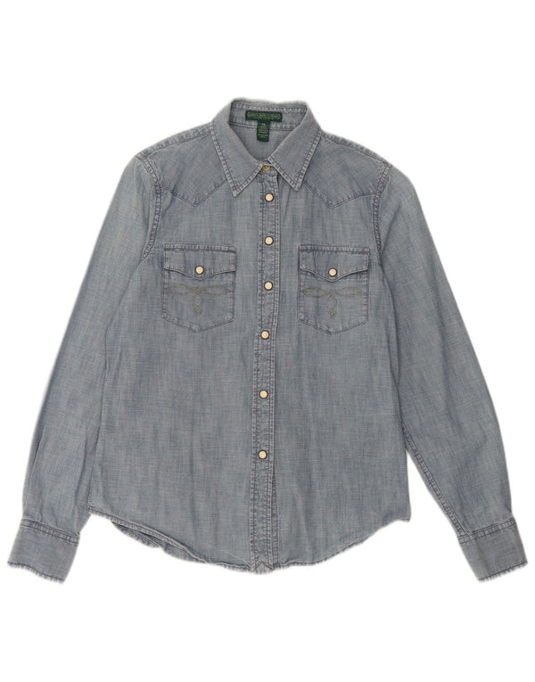 Ralph Lauren Ženska mala traper košulja UK 10 Mali plavi pamuk