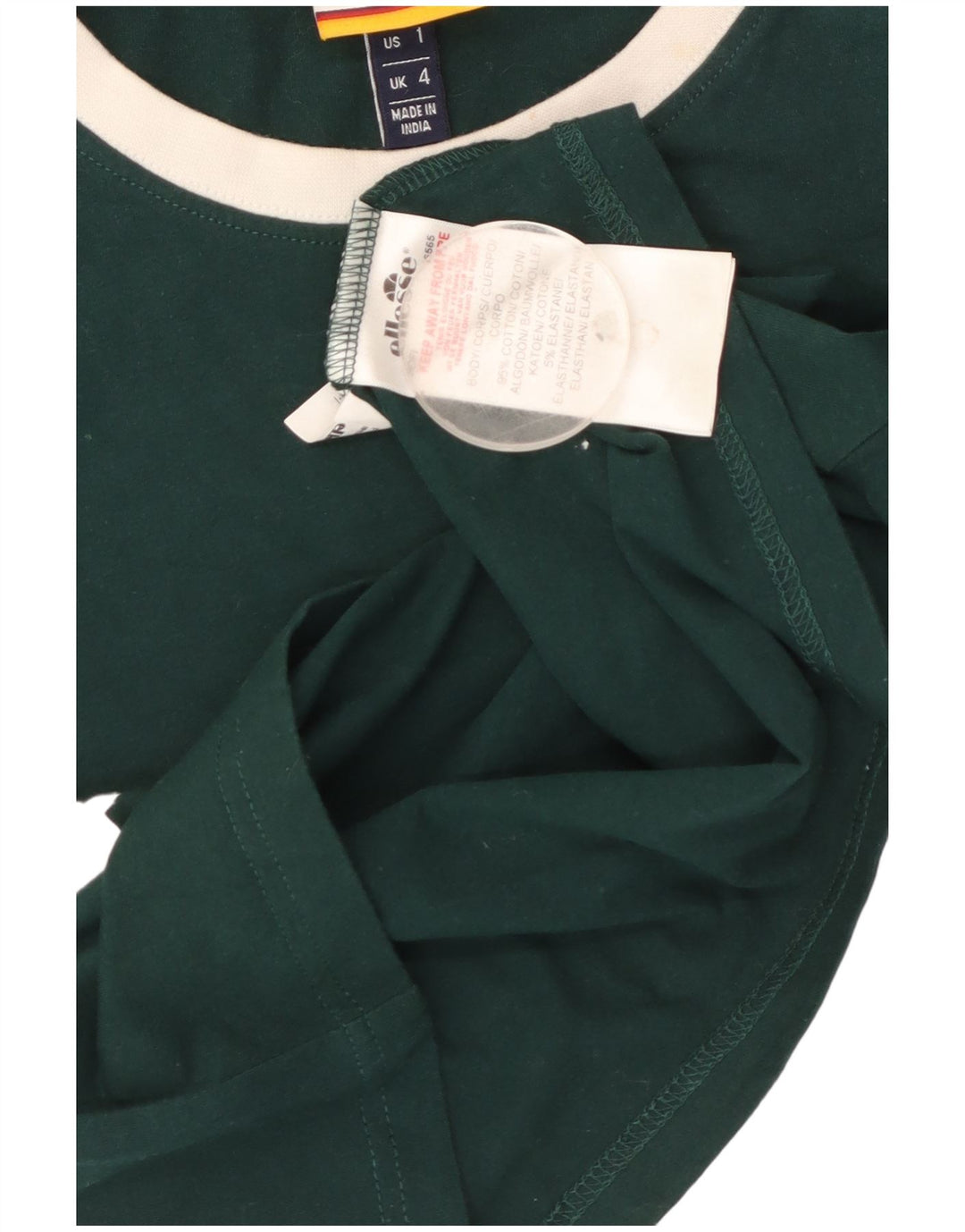 ELLESSE Ženska skraćena majica kratkih rukava UK 4 XS Zeleni pamuk