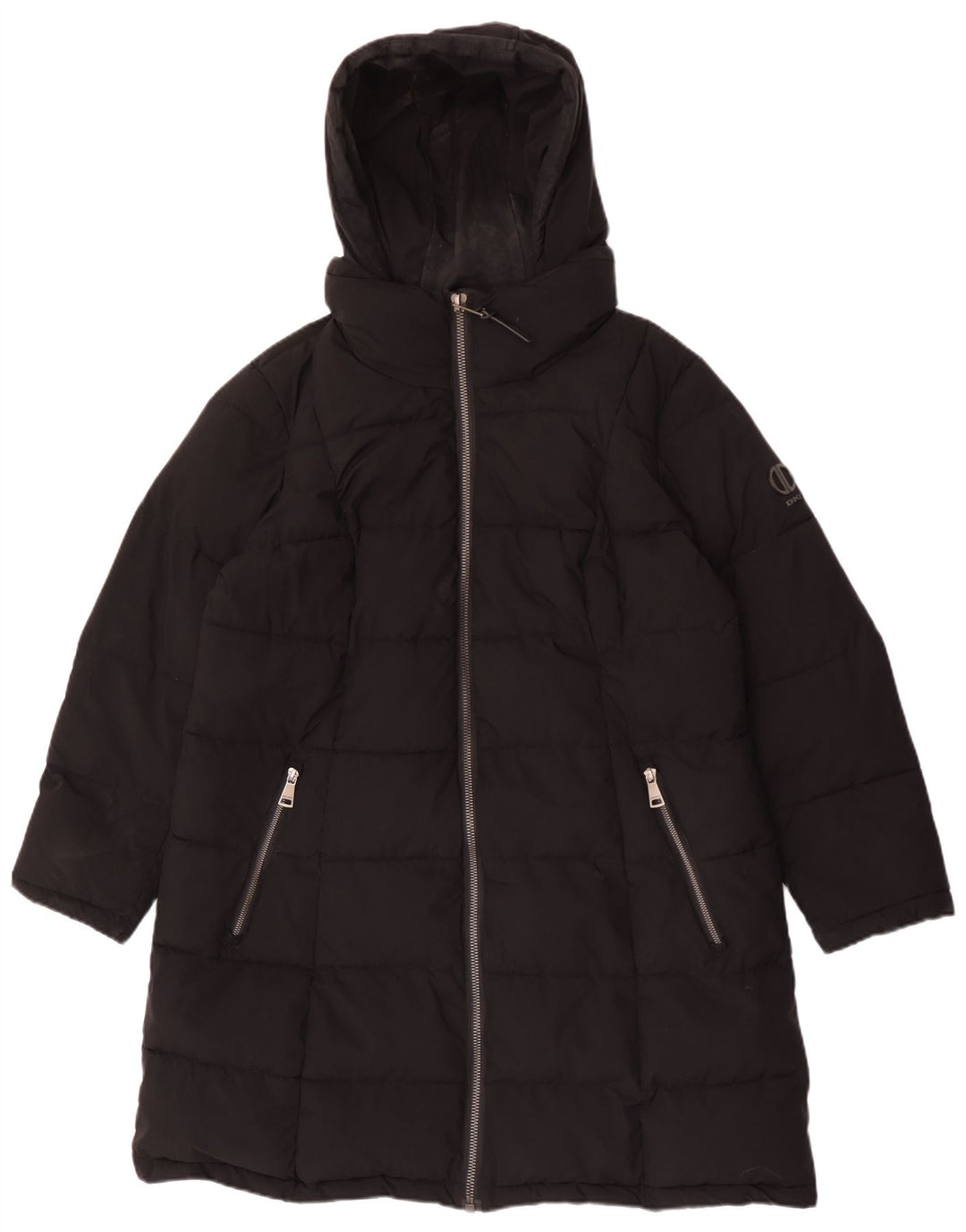 Dkny ženski podstavljeni kaput s kapuljačom UK 18 XL crni poliester