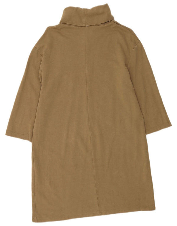 Zara Womens 3/4 Sleeve Jumper Dress UK 14 Medium Beige
