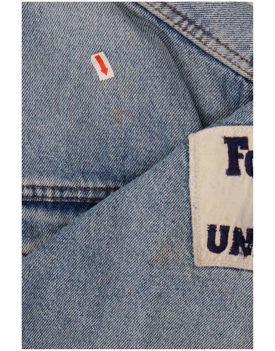 UNIFORMA Ženska crop Graphic Denim jakna UK 14 Large Blue