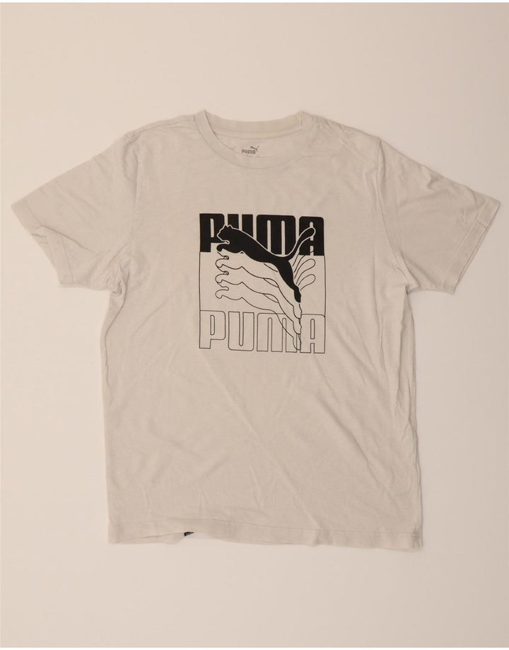 PUMA Mens Graphic T-Shirt Top Medium White Cotton Vintage Puma and Second-Hand Puma from Messina Hembry 
