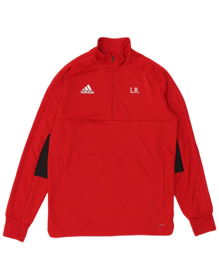 Adidas gornji dio trenirke s grafičkim zip izrezom, srednji crveni poliester