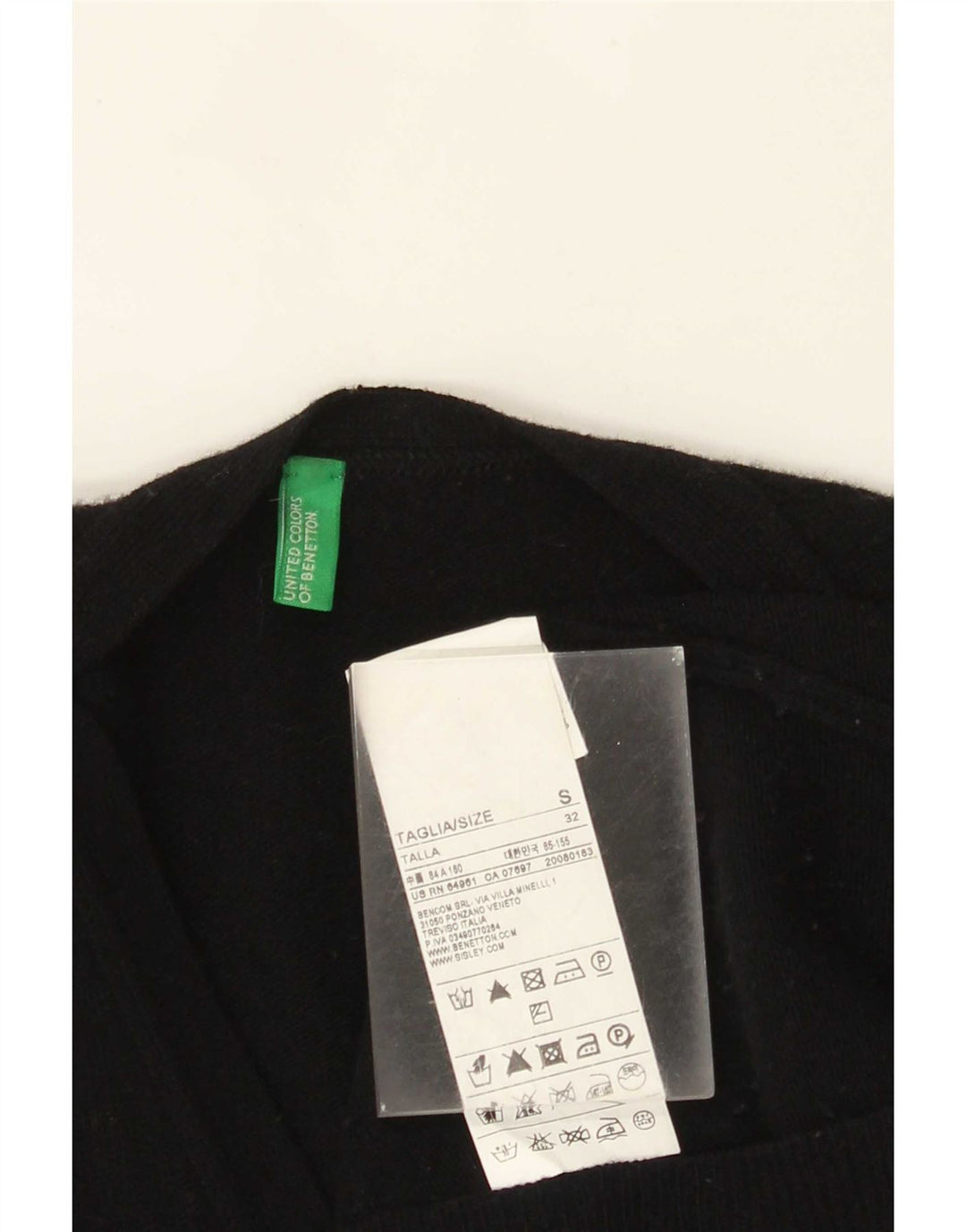 Benetton ženski kardigan pulover UK 10 Mala crna vunena