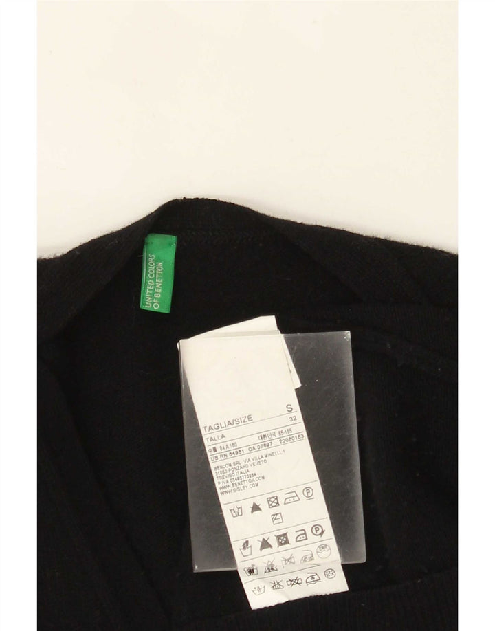 Benetton ženski kardigan pulover UK 10 Mala crna vunena