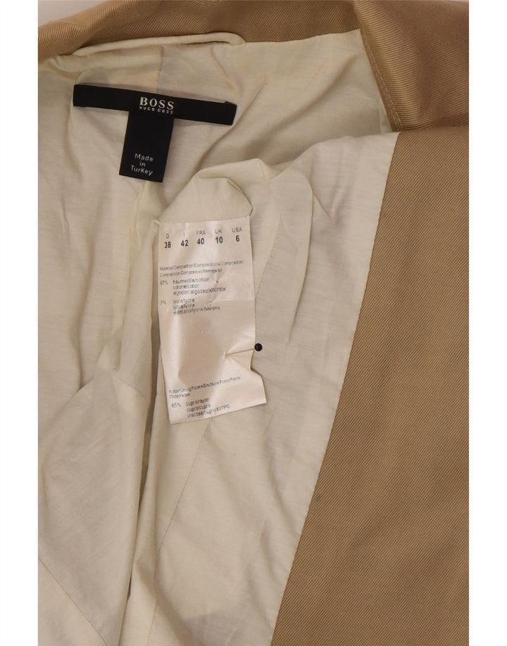 Hugo Boss Ženska jakna s 3 gumba UK 10 Small Beige Cotton Classic