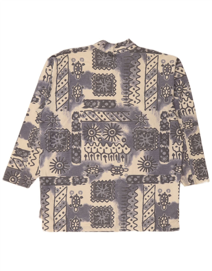 Vintage muški džemper XL plavi geometrijski pamuk