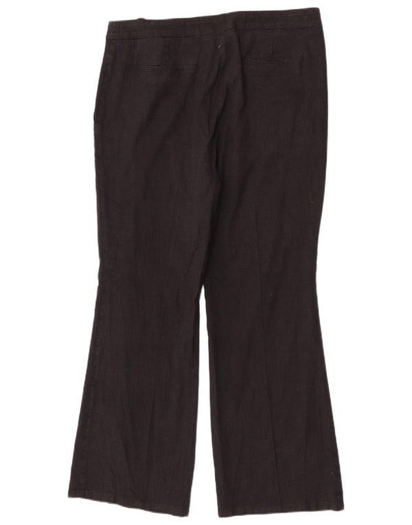 Marks & Spencer ženske ležerne hlače Bootcut UK 18 XL W34 L30 Crna lanena