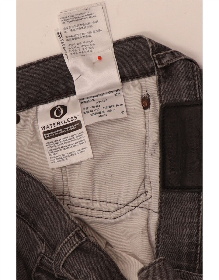 Levi's muške ravne traperice W34 L30 sivi pamuk