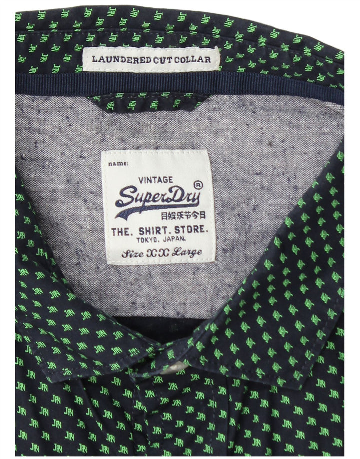 SUPERDRY muška grafička majica 2XL tamnoplava na točkice