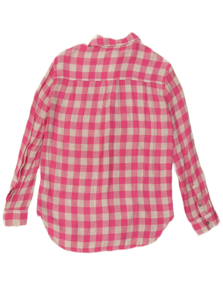 Joules velika ženska košulja od flanela UK 10 Mala ružičasta gingham viskoza