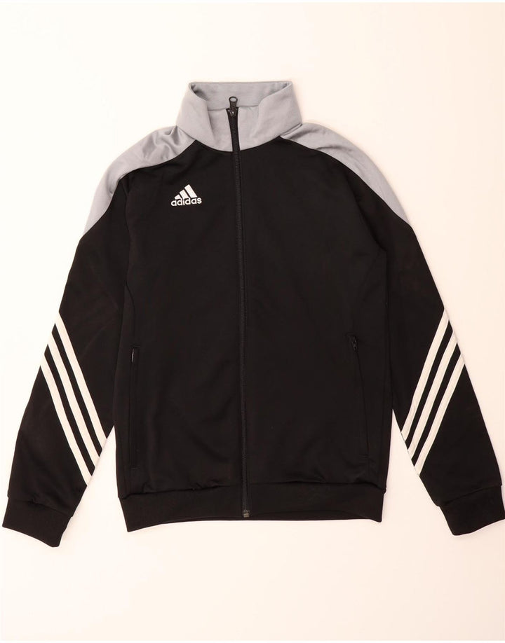 ADIDAS Boys Tracksuit Top Jacket 11-12 Years Black Polyester Vintage Adidas and Second-Hand Adidas from Messina Hembry 