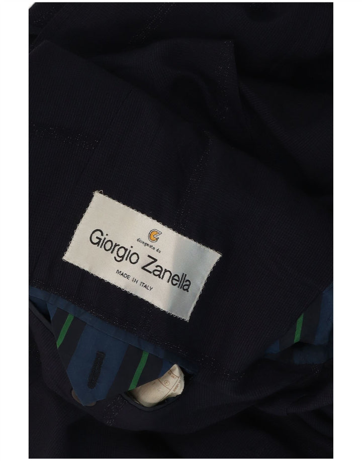 Giorgio Zanella muška jakna s 1 gumbom IT 46 mali tamnoplavi karirani